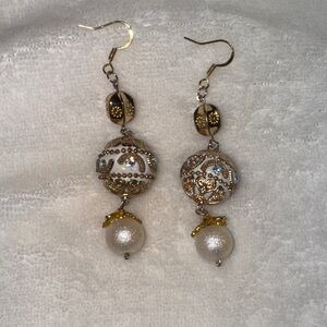 Elegant Gold and Silver Dangle Earrings